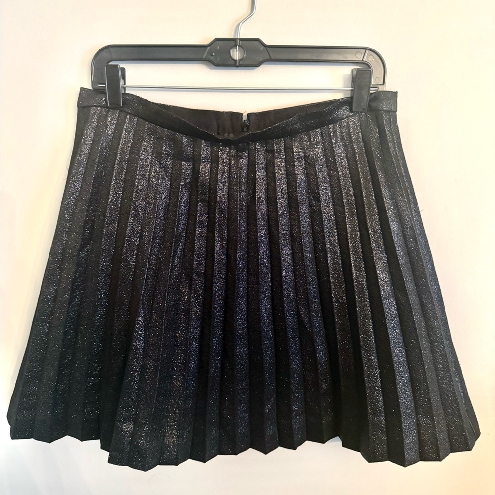 J. Crew Shimmering Black accordion Mini Skirt